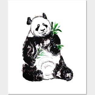 Black and White Big Panda Posters and Art